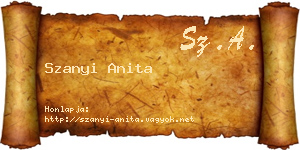 Szanyi Anita névjegykártya